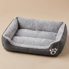 Panier Chien Peluche Noir – Lit Douillet Antidérapant et Résistant aux Morsures, Toutes Tailles