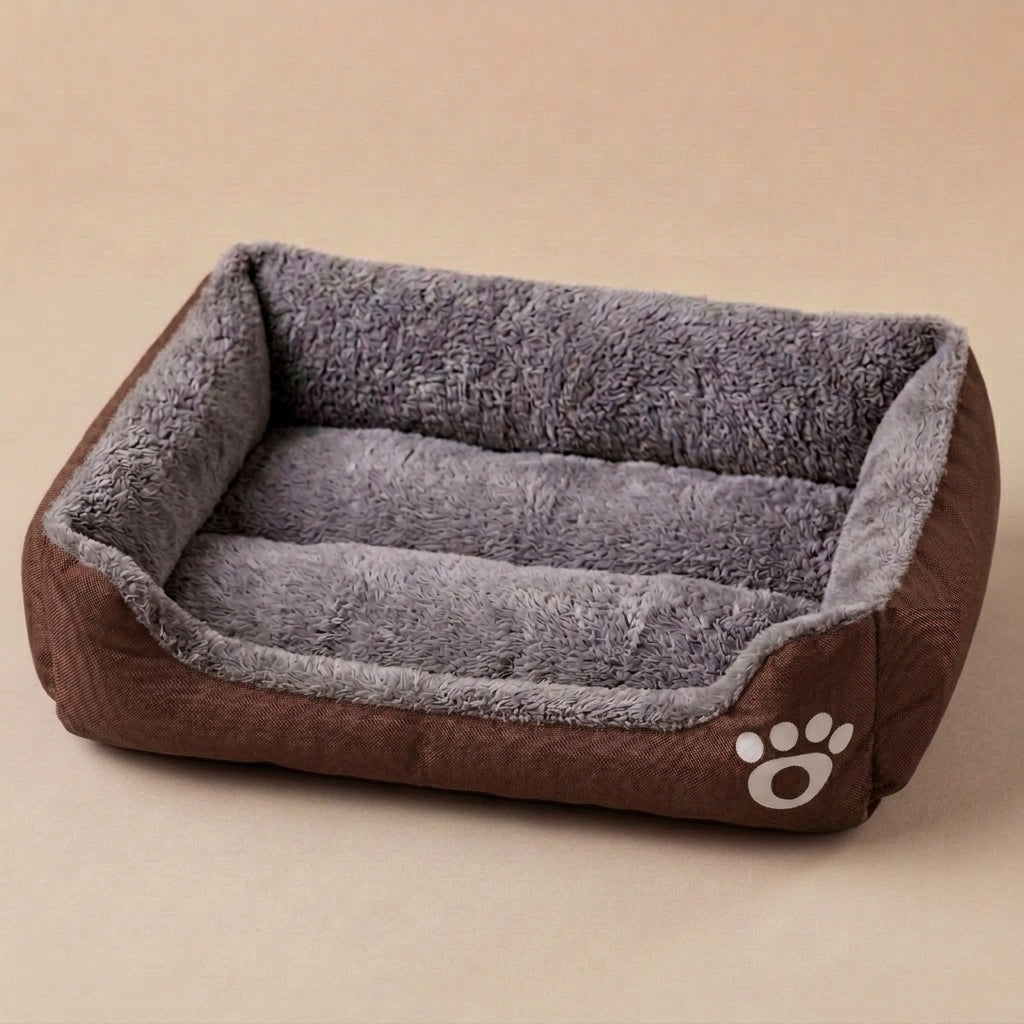 Panier Chien Peluche Noir – Lit Douillet Antidérapant et Résistant aux Morsures, Toutes Tailles