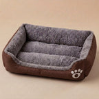Panier Chien Peluche Noir – Lit Douillet Antidérapant et Résistant aux Morsures, Toutes Tailles