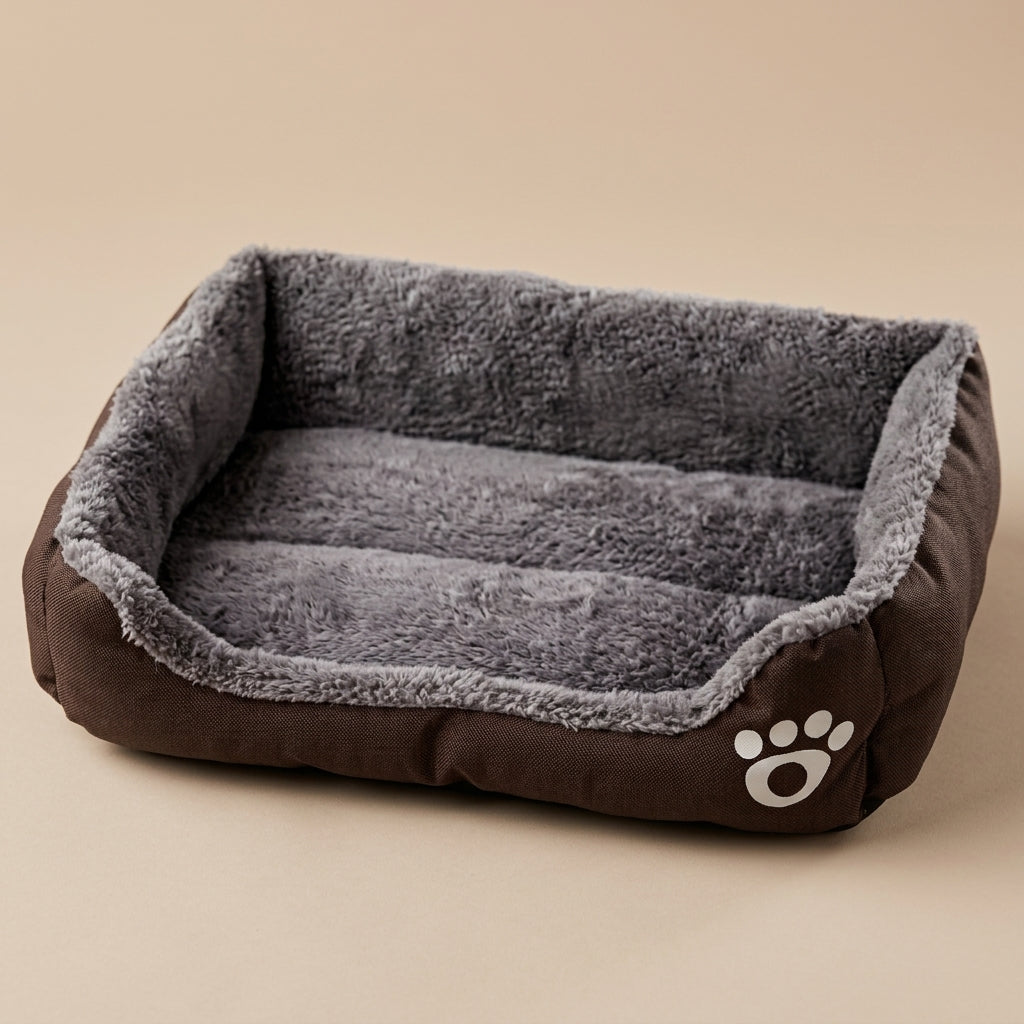 Panier Chien Peluche Noir – Lit Douillet Antidérapant et Résistant aux Morsures, Toutes Tailles