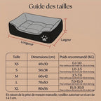 Panier Chien Peluche Noir – Lit Douillet Antidérapant et Résistant aux Morsures, Toutes Tailles