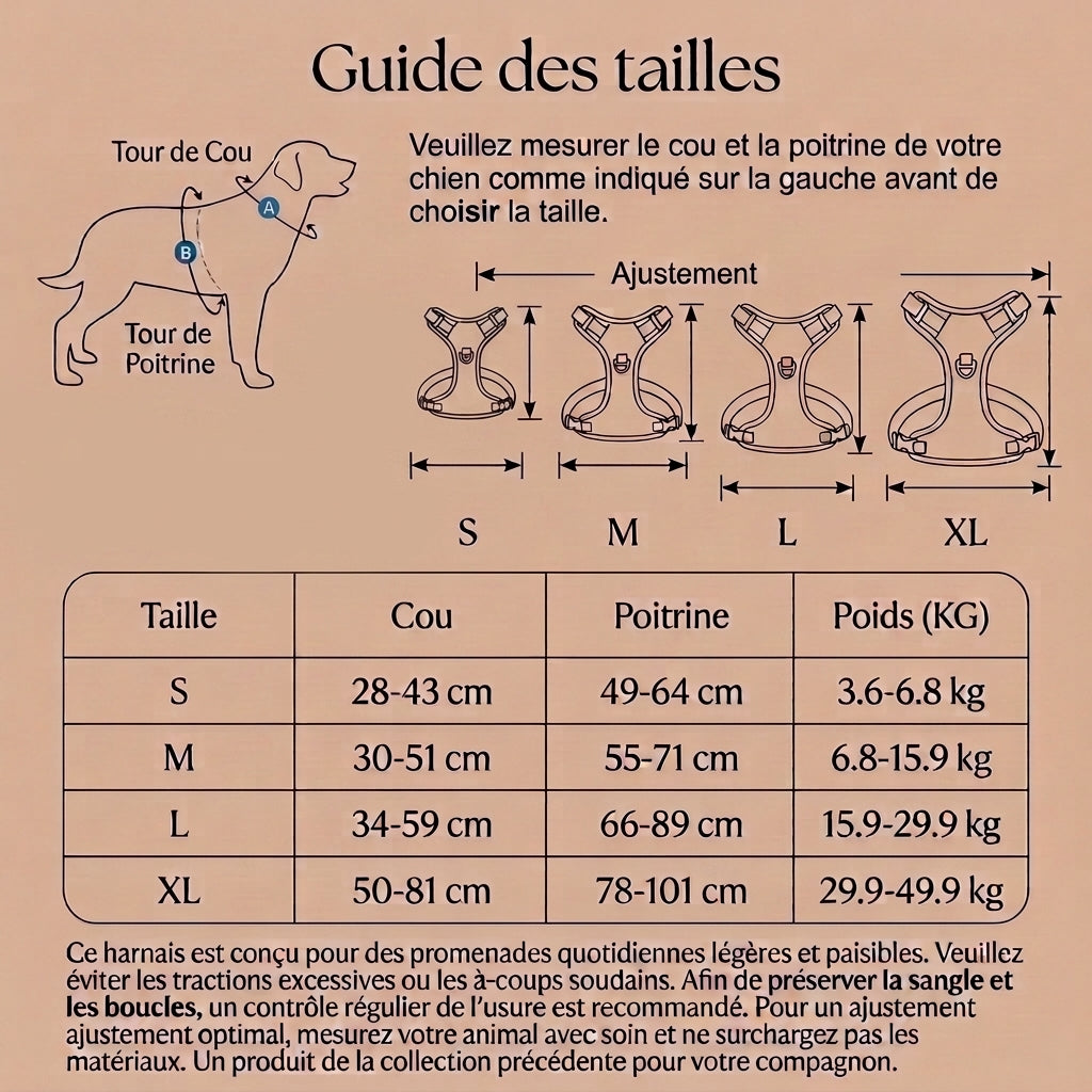 Harnais Anti-Traction pour Chien avec Clip Frontal – Poignée de Contrôle et Bandes Réfléchissantes, Grand Chien