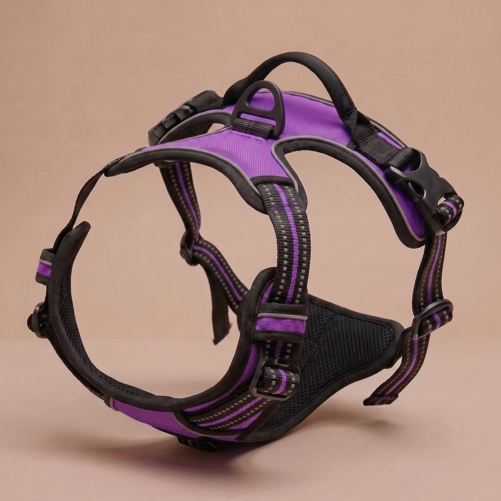 Harnais Anti-Traction pour Chien avec Clip Frontal – Poignée de Contrôle et Bandes Réfléchissantes, Grand Chien