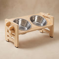 Support de Gamelles Surélevé et Incliné pour Chien et Chat – 2 Gamelles en Acier Inoxydable Incluses, Hauteur Ajustable