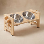Support de Gamelles Surélevé et Incliné pour Chien et Chat – 2 Gamelles en Acier Inoxydable Incluses, Hauteur Ajustable